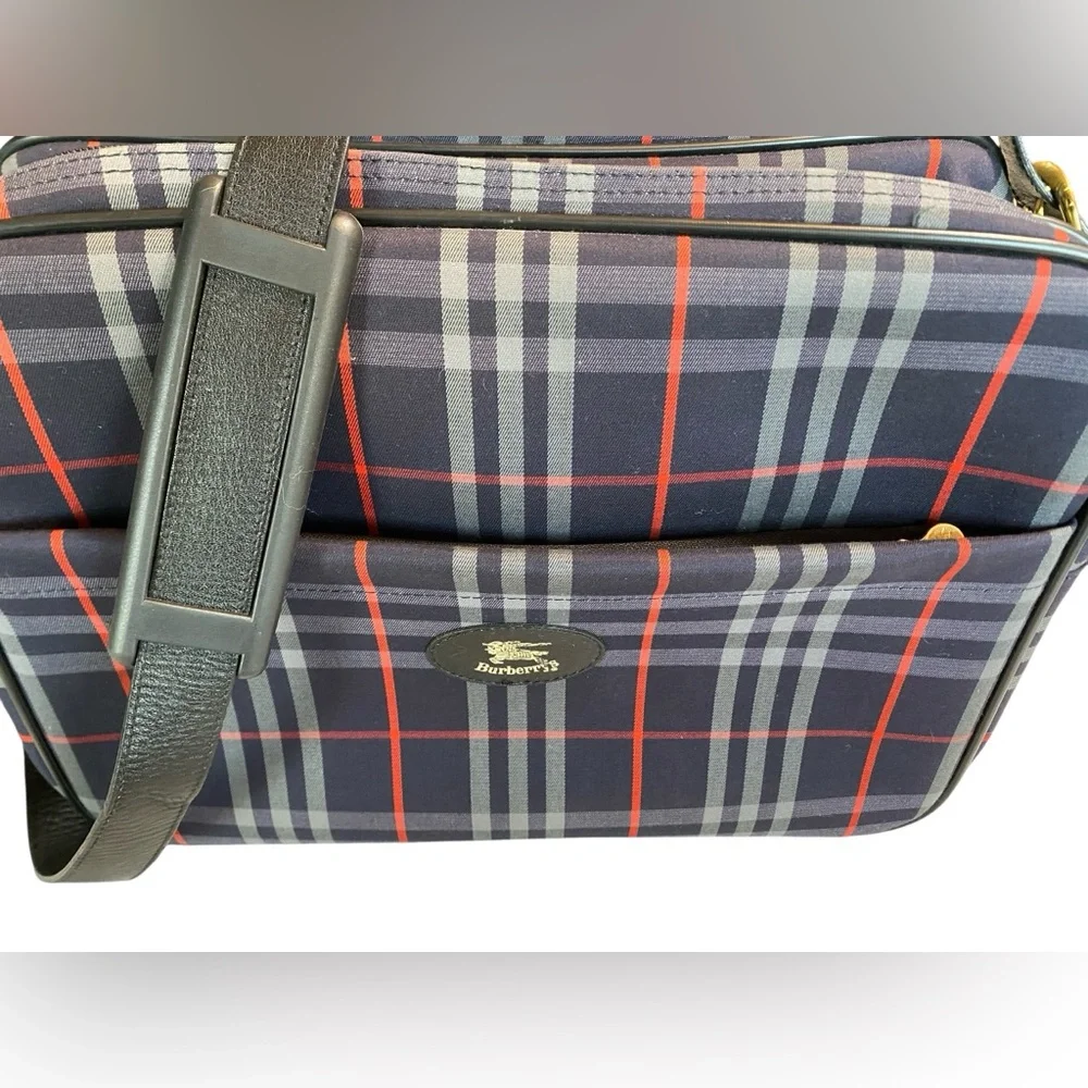 Burberry Men's Blue and Red Plaid Messenger Bag - Picture 4 of 17